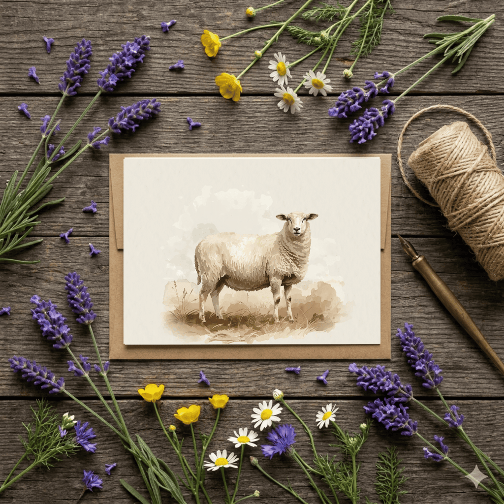 Heritage Sheep Luxury Greeting Card - Willow and Wag
