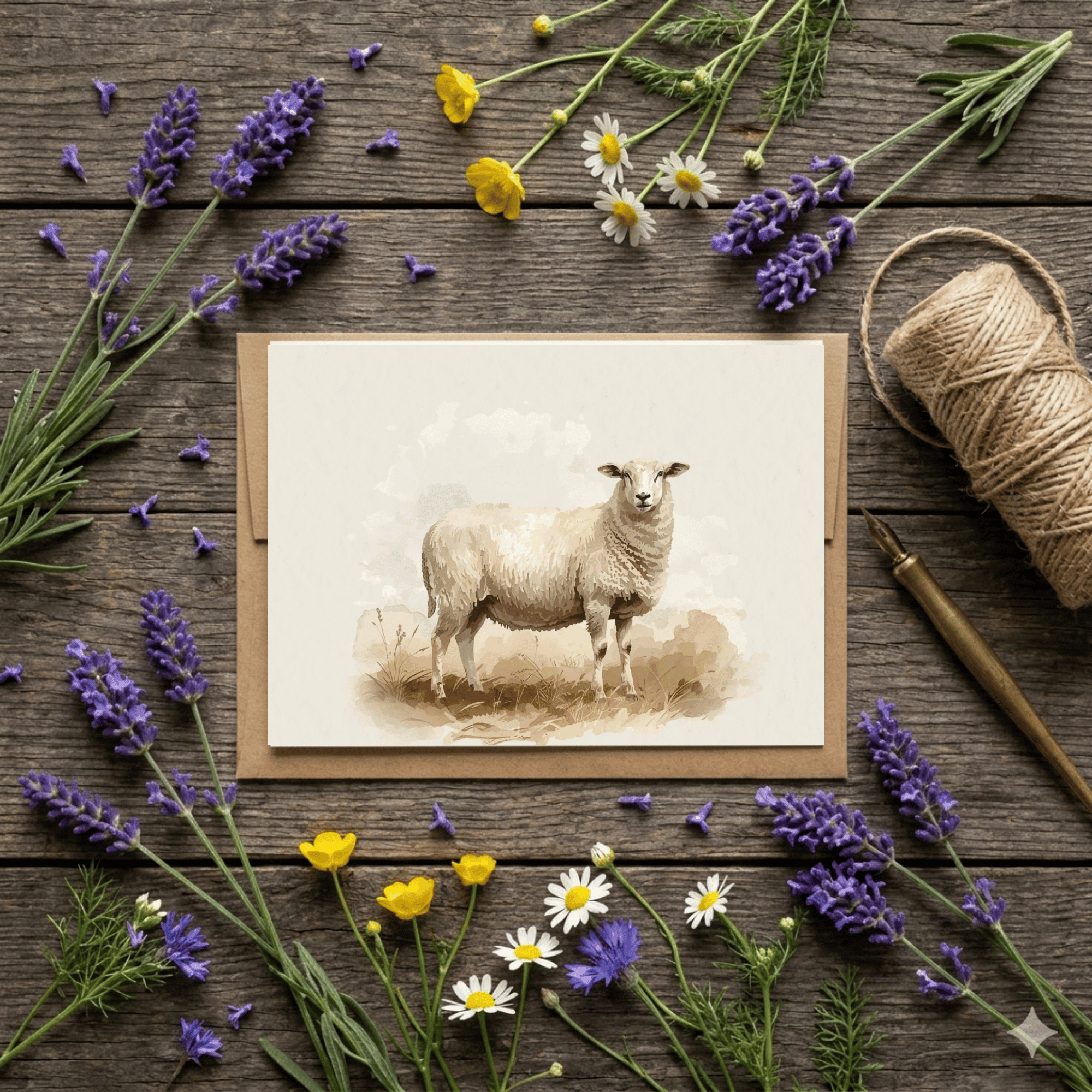 Heritage Sheep Luxury Greeting Card - Willow and Wag