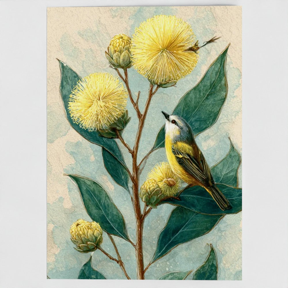 Golden Wattle Heritage Blank Art Card