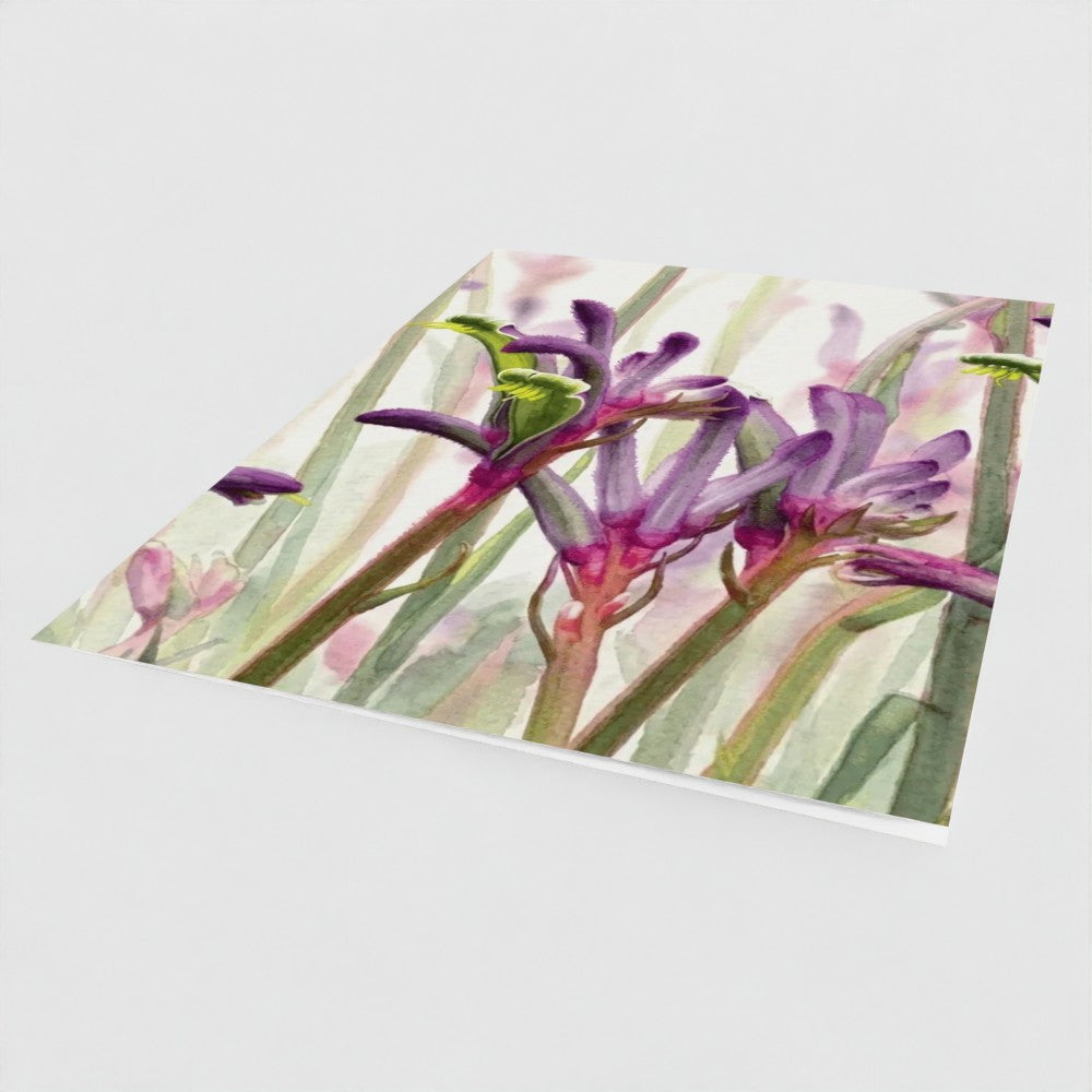 Kangaroo Paw Native Botanical Greeting Card – Luxury Blank Stationery