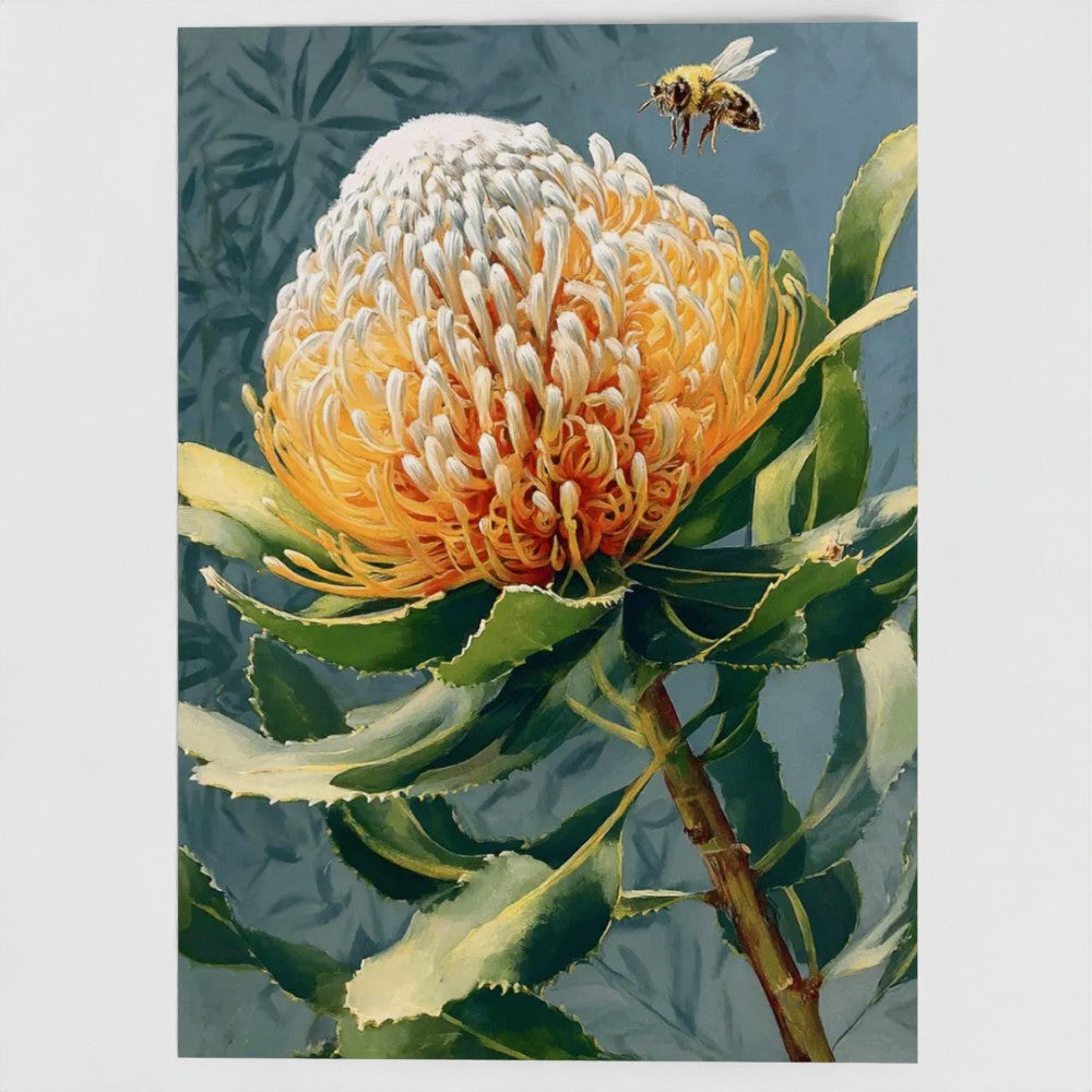 Banksia Native Botanical Greeting Card – Luxury Blank Stationery