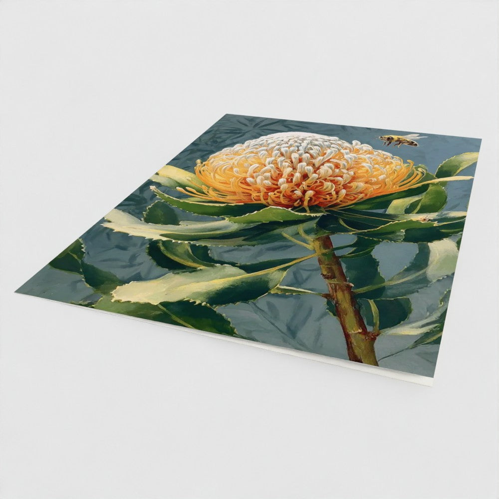 Banksia Native Botanical Greeting Card – Luxury Blank Stationery
