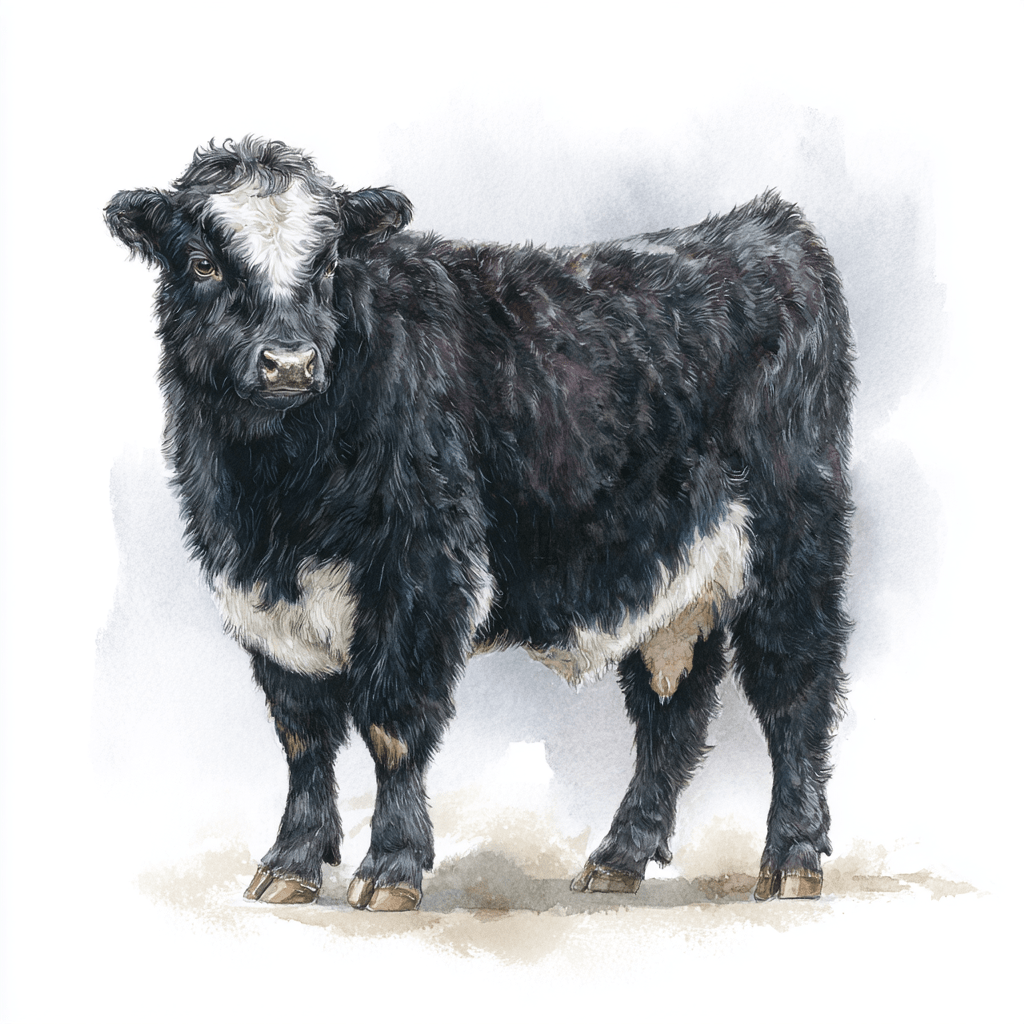 Heritage Belted Galloway Luxury Greeting Card - Willow and Wag
